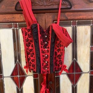 Hot Topic Size Large Corset Lace up, hook front!
